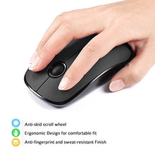 Wireless Mouse【Silent & Ultra-Slim, Convenient & Portable】VicTsing Comfortable 2.4G Ergonomic Full Size Cordless Mice Easy Connect with Laptop/PC/Windows/Mac etc.-Intelligent Energy Saving, Black