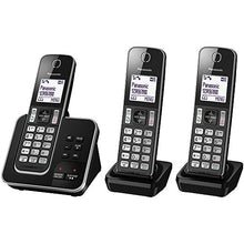 Panasonic KX-TGD323EB Cordless Home Phone with Nuisance Call Blocker and Digital Answering Machine - Pack of 3