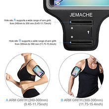 Galaxy S8/S7 Edge/S9 Armband, JEMACHE Gym Running/Jogging Workout Arm Band Case for Samsung Galaxy S6 Edge/S7 Edge/S8/S9 with Key/Card Holder Extender (Black)