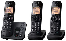 Panasonic KX-TGC223EB Digital Cordless Phone with LCD Display - Black, Pack of 3