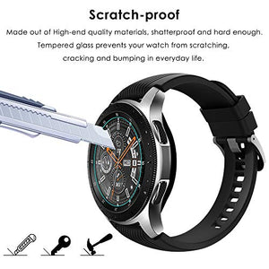 CAVN Samsung Galaxy Watch 46mm Screen Protector, [4 Packs] Waterproof Tempered Glass Screen Protection Cover Saver for Samsung Galaxy Watch [High Sensitively] [HD Clear] [Anti-Scratch] [Anti-Bubble]