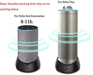Gocybei Battery Base for Echo (2nd Generation) and Echo Plus and Echo (1st Generation), Intelligent Portable Battery Base for Echo 2 and Echo Plus and Echo 1（Upgraded Version）