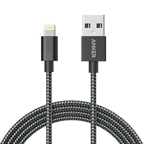 iPhone Charger, Anker 6ft Nylon Braided USB iPhone Cable with Lightning Connector [Apple MFi Certified] Ultra-High Lifespan Sync and Charge Cable for iPhone 6/ 6 Plus/ 6s, iPad Air 2, iPad Pro and More (Space Gray)