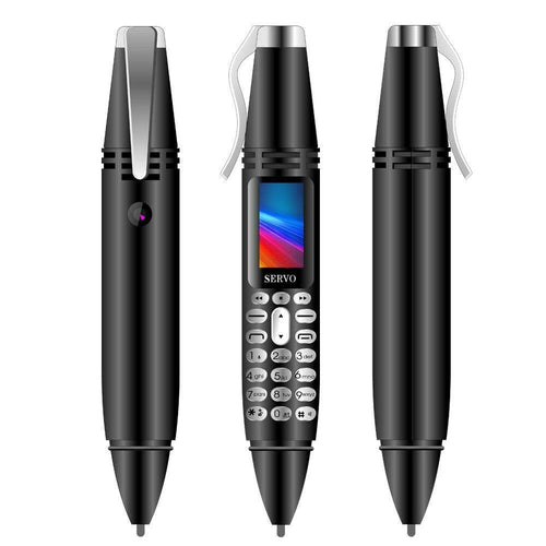 Pen Style Mini Cellphone Tiny Screen GSM Dual SIM Bluetooth Dialer Mobile Phone with Camera (Black)