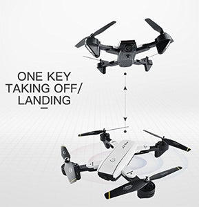 RC Drone,Rabing Foldable FPV RC Quadcopter With HD Wifi Dual Camera  4CH 6-Axis Gyro Image Following "V" Gesture Selfie Drone