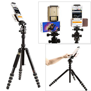 USCAMEL Tripod for Camera DSLR, Professional Portable Folding Aluminum Magnesium with Ball Head Set with 33 Pound/15KG Load, for Smart Phones,Champagne Gold