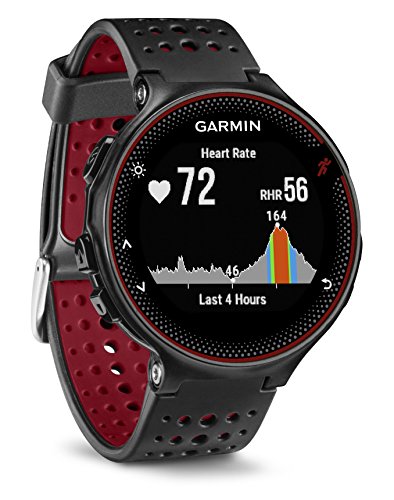 Garmin Forerunner 235 GPS Running Watch with Elevate Wrist Heart Rate and Smart Notifications, Black/Marsala Red
