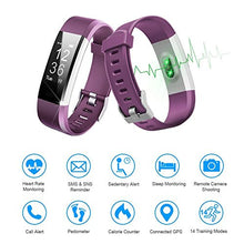 Fitness Tracker with Heart Rate Monitor, Lattie Smart Watch Activity Tracker Pedometer Sports Bracelet with Sleep Monitor Step Calorie Counter Wristband for Android and iOS Smartphone (Purple)