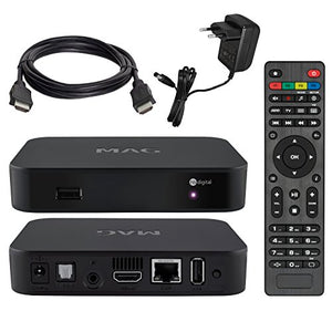 MAG 322w1 Original Infomir & HB-DIGITAL IPTV SET TOP BOX with WLAN (WiFi) integrated up to 150Mbps (802.11 b/g/n) 1x1 Multimedia Player Internet TV IP Receiver (HEVC H.256 support) successor of MAG 254 with UK Plug + HB Digital HDMI Cable