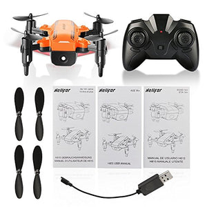 FuriBee Foldable Mini Drone, H815 Remote Control Quadcopter RC Drone with LED Night Light 6-Axis Gyro Helicopter - One Key Return Flying UFO Best Gift for Kids, Adults ( Orange )