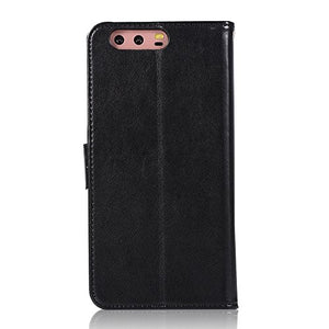 Oukety Huawei P10 Plus Case, Bookstyle Embossing Owl wind chimes Pattern Flip Case Cover with Strap Leather Case Stand Function Credit Card Slots Magnet Closure for Huawei P10 Plus -Black