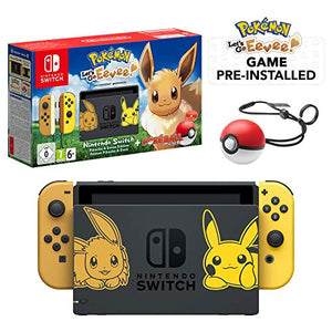 Nintendo Switch Let's Go Eevee Limited Edition Console with Joycon, Pre-Installed Pokémon: Let's Go Eevee + Pokeball Plus Controller