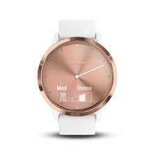 Garmin vivomove HR Hybrid Smart Watch (Small/Medium) - Rose-Gold with White Band