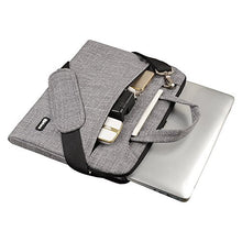 Qishare Laptop Case, Laptop Shoulder Bag, Multi-functional Notebook Sleeve, Carrying Case With Strap for Chromebook Macbook HP Stream Samsung Acer Asus Dell Lenovo (15.6-16'', Gray lines)