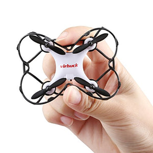 Virhuck GB202 Mini Pocket Quadcopter Drone, 2.4 GHz / 6 AXIS GYRO / 3 Speed Mode / 3D rotation / 360 Degree Eversion / Multicolor LED Lights, Quad Drone for Kids and Beginners - White