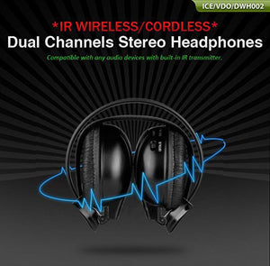 IR Universal Infrared Wireless Foldable Headphones for In-Car DVD Player Headrest head Phone Set Video Audio Listening Car headset