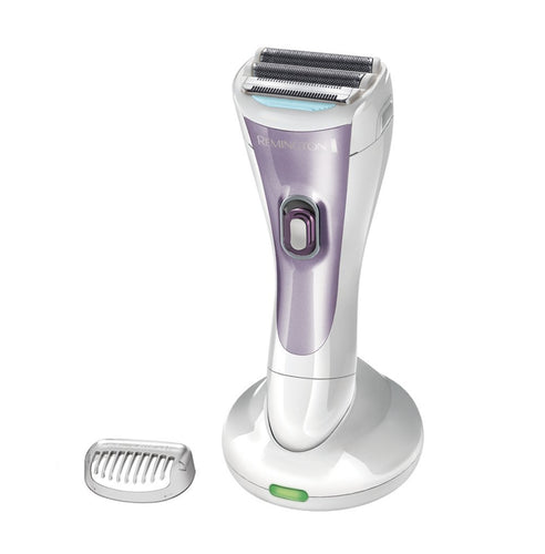 Remington Cordless Wet and Dry Lady Shaver, Showerproof Electric Razor with Bikini Attachment and Charge Stand, WDF4840