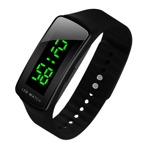 LED Watch Fashion Sport Waterproof Digital Watch for Boys Girls Men Women Bracelet (A-Black)