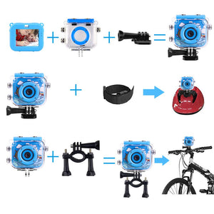 Kids Waterproof Camera Rechargeable Children Digital Camera Underwater 1080p Action Camera for Kids Birthday/Festival Gift for Children Aged 4-12 with 2.0'' LCD Screen Includes 32GB Memory Card(Blue)