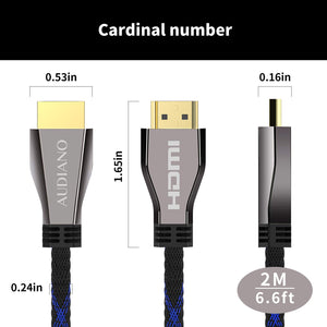 8K HDMI Cable, Lcueguk Certificated HDMI 2.1 Cable 100% Real 8K, High Speed 48Gbps 8K@60Hz 7680P Dolby Vision, HDCP 2.2, 4:4:4 HDR, eARC Compatible with Apple TV, Samsung QLED TV (2M)