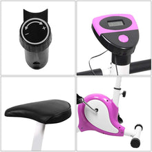 OUTAD Gym Exercise Bike LCD Display Comfortable Sponge Adjustable Height Saddle Indoor Cardio Workout Machine UK BU-pink ...