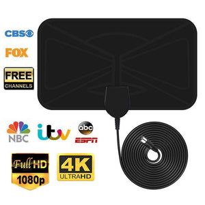 TV Aerial, Indoor Freeview TV Aerial, VicTsing 0.5mm Ultra-Thin Indoor Amplified Digital TV Aerial HDTV Antenna, 10 FT Long Cable and Optimized Butterfly-Shaped Picture for Stronger Reception