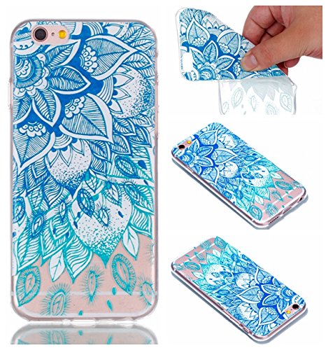 iphone 6 Covers, iphone 6s Case - iphone 6 6S Transparent Case, Cozy Hut TPU Clear Soft Silicone Back Colorful Printed Fashion Flower Pattern Silicone Case Protective Cover Cell Phone Case for iphone 6 6S Bumper Case [Ultra Slim], Flexible Soft TPU [Drop