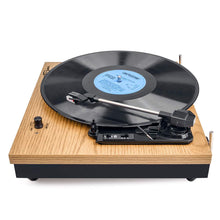 Record Player, VIFLYKOO Bluetooth Portable Vinyl Turntable and Digital Encoder Built-in 2 Stereo Loudspeaker and Belt Drive,Aux-In,RCA ,3 speed 33/45/78 RPM - Natural Wood