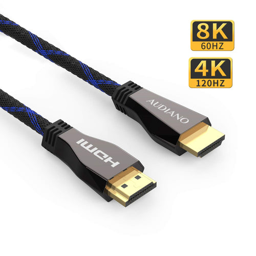 8K HDMI Cable, Lcueguk Certificated HDMI 2.1 Cable 100% Real 8K, High Speed 48Gbps 8K@60Hz 7680P Dolby Vision, HDCP 2.2, 4:4:4 HDR, eARC Compatible with Apple TV, Samsung QLED TV (2M)