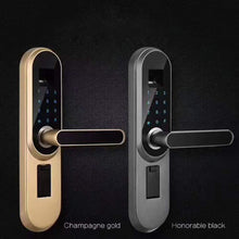 XHY Biometric password lock touch screen fingerprint smart lock smart home keyless entry OLED display smart lever door lock outside department/bedroom/office,Black