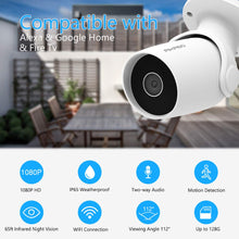 AKASO Outdoor Security Camera, 1080P Wifi CCTV Bullet Camera Compatible with Alexa, Google Home and Fire TV, IP65 Waterproof IP Camera with Two-Way Audio, Motion Detect (B60)