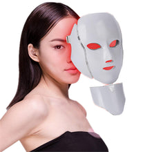 Wireless LED 7 Color Light Therapy Mask with Neck/Light Skin Rejuvenation Therapy Facial Skin Care Mask