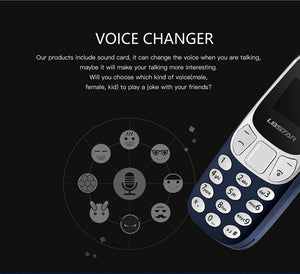 Worlds Smallest Mini Mobile Phone Bluetooth Dialer Supports Dual SIM Card Blue