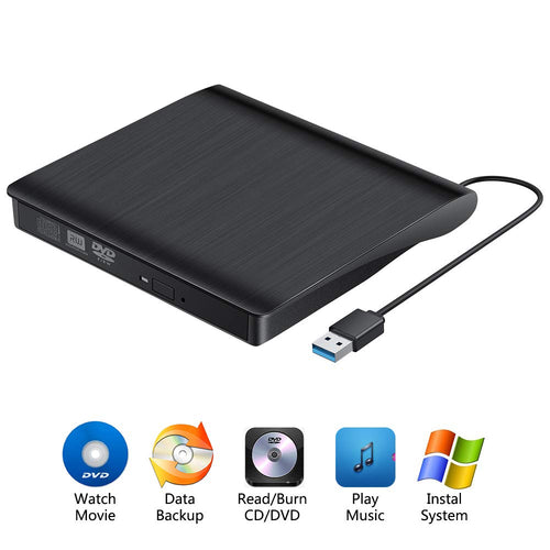 Raycue USB 3.0 External CD/DVD Drive,External Portable ODD Caddy,Portable CD DVD+/-RW Drive Recorder DVD/CD Rom Rewriter/Burner/Writer,High Speed Data Transfer for WindowsXP/10/8/7/2003 Linux Mac OS
