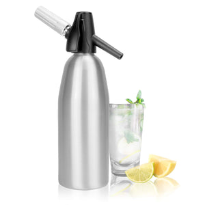 1L Aluminium Soda Siphon | Fizz Maker | Soda Machine | Seltzer Water Creator | Carbonated Water Dispenser | Fizzy Beverage Maker | Carbonator | M&W