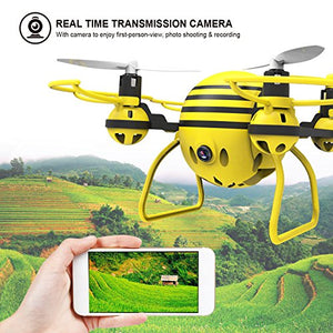 HASAKEE H1 FPV RC Drone with HD Live Video Wifi Camera and Headless Mode 2.4GHz 6-Axis Gyro Quadcopter with Altitude Hold and One-Button Take off/Landing,Good for Beginners