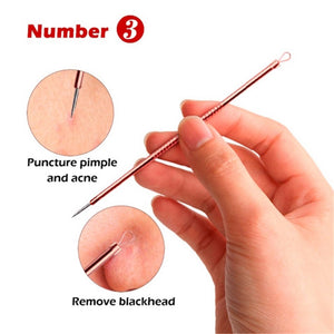 VWH 4 pcs/set Blackhead Remover Cleaner Tool Acne Pimple Spot Extractor Pin Stainless Steel