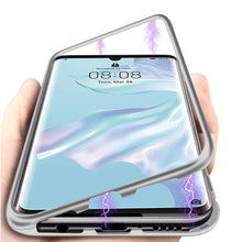 Colala Huawei P30 PRO Magnetic Case, Magnetic Adsorption Technology Metal Frame Case Aluminum 9H Tempered Glass Back Cover [Support Wireless Charging] for Huawei P30 PRO - Silver
