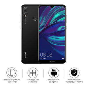 HUAWEI Y7 2019 32 GB 6.26 inch Dewdrop FullView HD+ Display Smartphone with Dual AI Camera, Android Sim-Free Mobile Phone, 4000 mAh Large Battery, UK Version, Midnight Black