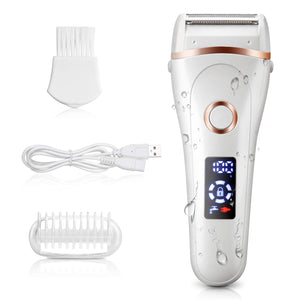 ADOKEY Electric Lady Shaver, Wet & Dry Rechargeable Cordless Painless Womans Razor Body Hair Remover for Legs Underarms and Bikini Trimmer Electric Shaver for Woman with LED Battery Life Display