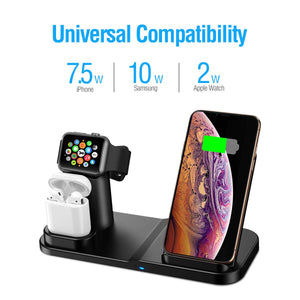 Annbrist 3 in 1 Wireless Charging Dock for iPhone Charger Station for Apple iWatch Airpods Phone Desktop Tablet Holder Compatible for iPhoneXs/Xs Max/XR/X/ 8/8