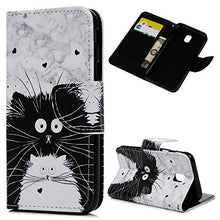 J3 2017 Case, Galaxy J3 2017 Case PU Leather Wallet Flip Case Cover Stylish Pattern Built-in Stand Magnetic Clasp Card Slots Cash Clip Phone Case for Samsung Galaxy J3 2017 - Cat