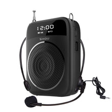 SHIDU Portable Voice Amplifier, 15W Rechargable PA System with Microphone Headset, OLED Screen, Bluetooth,FM,Recording Function, Loud Speaker for Teaching,Guide,Fitness Instructors and More (M805))