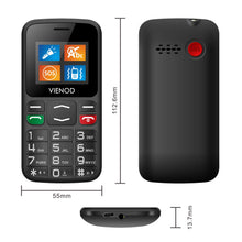 VIENOD V105 Basic Senior Mobile Phones Unlocked, Big Button Mobile Phone for Elderly with SOS Function, 1.77" Display, Speed Dial, Loud Speaker, Talking Number and Torch