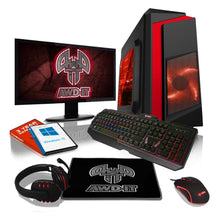 ADMI Gaming PC Computer Package: 24" LED 1080P Monitor, AMD A8-9600 Quad Core Radeon R7 Graphics, 1TB HDD, 8GB RAM, F3 Red Case, 300mbps WiFi, Windows 10, Illuminated 7 Colour RGB Keyboard & Mouse, Mouse Mat & Headset