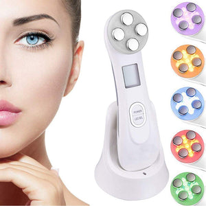 Ultrasonic beauty device,High Frequency Facial Machine&5in1 Ultrasonic Red LED Light theragy And 6 Modes Face Massager For Skin Care Facial Cleaner Anti-aging Anti-wrinkle