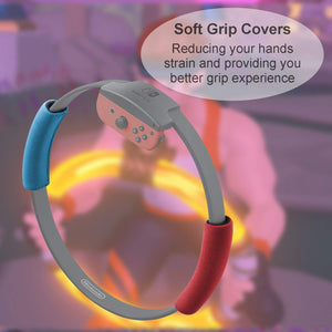 Ring Fit Adventure Leg Strap and 2 Ring-con Grips for Nintendo Switch, Switch Ring Fit Adventure Leg Band Sports Strap, with Ring-Con Steering Wheel Non-slip Grips(Ring-Con and Joy-con not included)