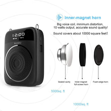 SHIDU Portable Voice Amplifier, 15W Rechargable PA System with Microphone Headset, OLED Screen, Bluetooth,FM,Recording Function, Loud Speaker for Teaching,Guide,Fitness Instructors and More (M805))