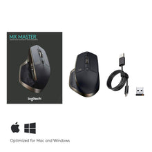 Logitech MX Master Wireless Mouse, Bluetooth or 2.4 GHz with USB Unifying Mini-Receiver, 1000 DPI Any Surface Laser Tracking, 5-Buttons, Amazon version, PC / Mac / Laptop - Graphite Black