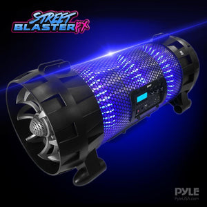 Pyle Street Blaster FX BoomBox | Portable Stereo Radio Speaker System [with App Control LED Party Lights] Bluetooth + NFC | Built-in Rechargeable Battery (PBMSPG260L)